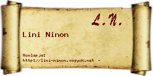Lini Ninon névjegykártya